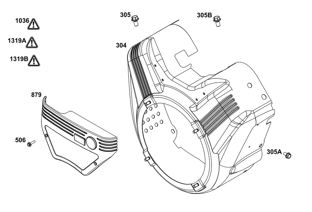 Blower Housing Group Diagram and Parts List for 386447-3330-B5 200000 - 399999 Briggs and Stratton Engine